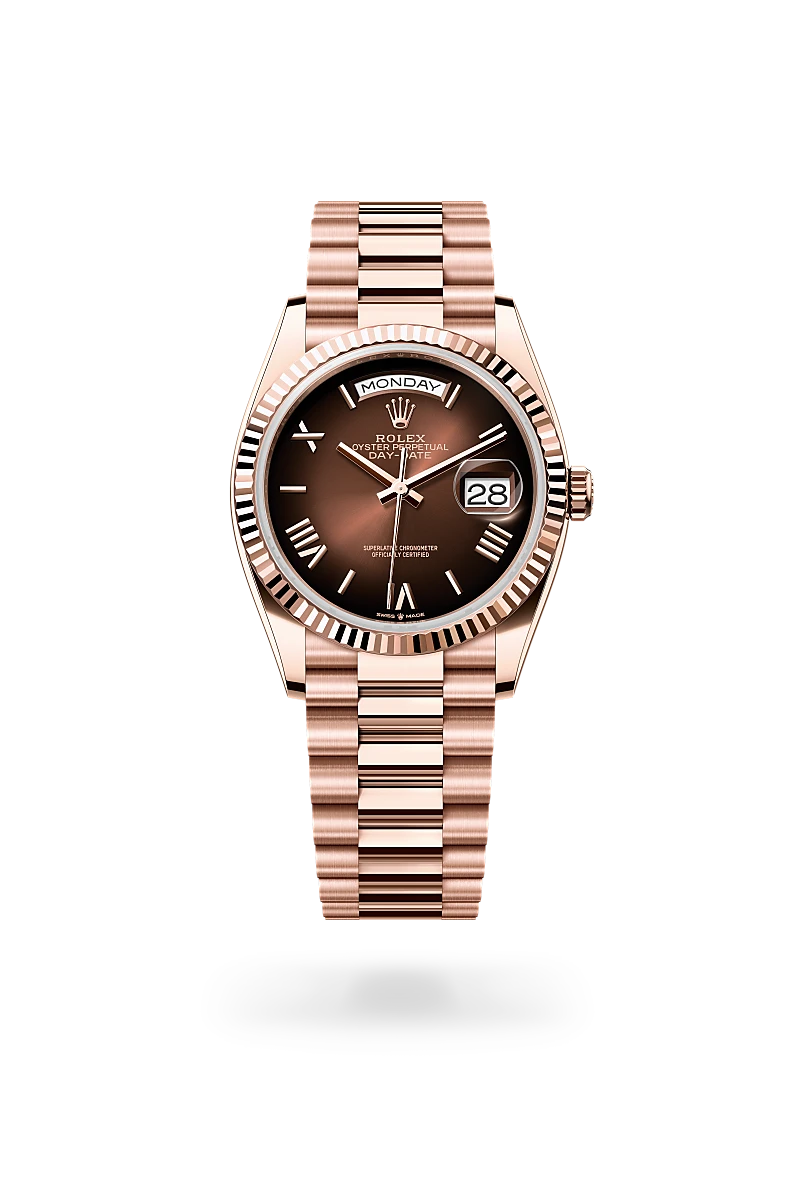 Rolex 36 mm, Everose gold, Oyster M128235-0075