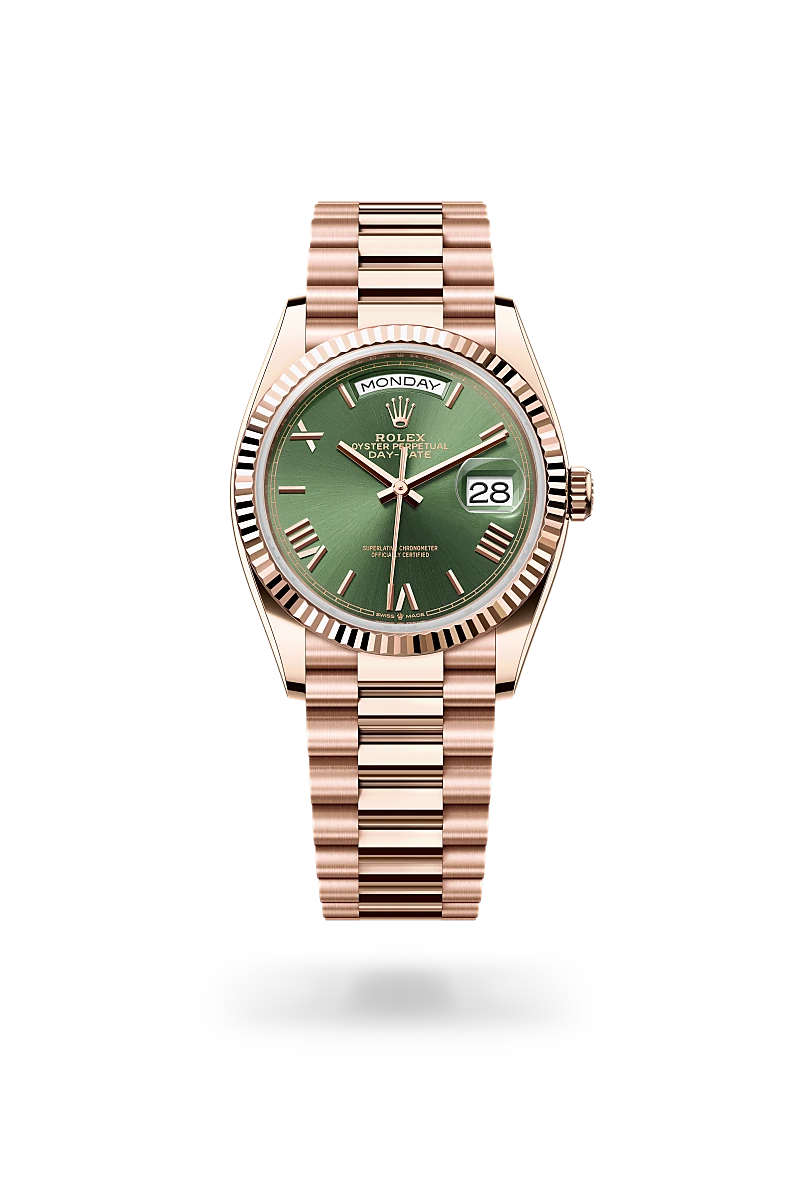 Rolex 36 mm, Everose gold, Oyster M128235-0089
