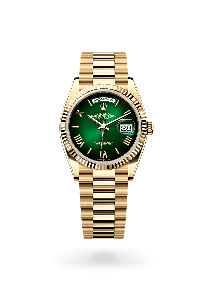 Rolex 36 mm, Oyster, yellow gold M128238-0118