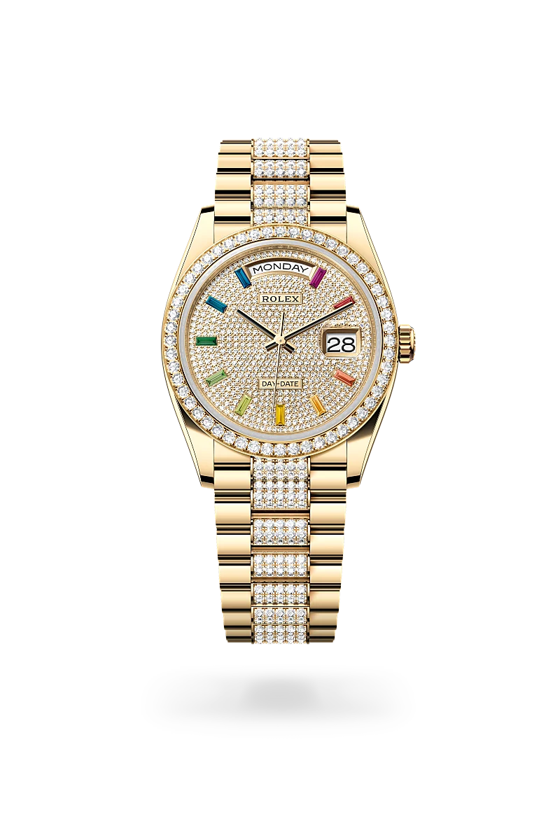Rolex 36 mm, Oyster, yellow gold and diamonds M128348RBR-0031