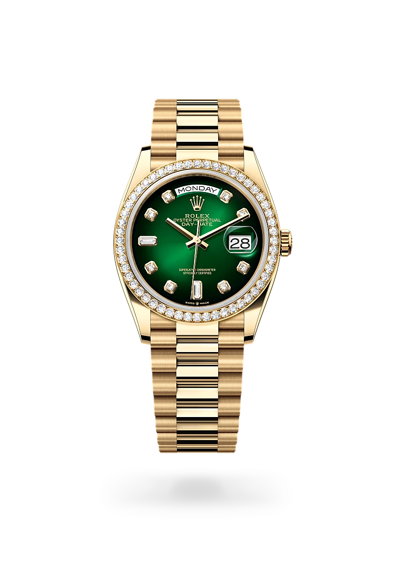 Rolex 36 mm, Oyster, yellow gold and diamonds M128348RBR-0035