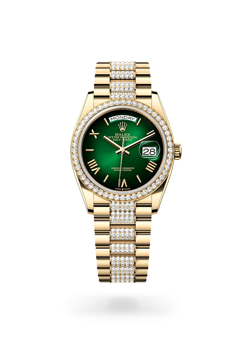 Rolex 36 mm, Oyster, yellow gold and diamonds M128348RBR-0069
