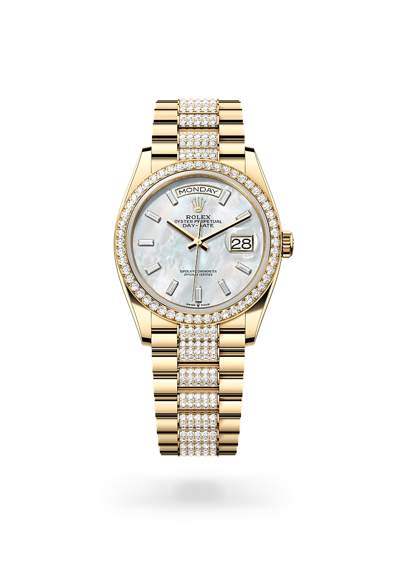 Rolex 36 mm, Oyster, yellow gold and diamonds M128348RBR-0071